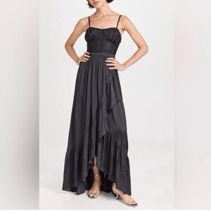 NEW Ramy Brook Braelyn Dress Sz S Black Ruching